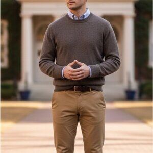 SACOOR Brothers Sweater Men’s Sz Small Lambs Wool Pull Over Minimalist Preppy